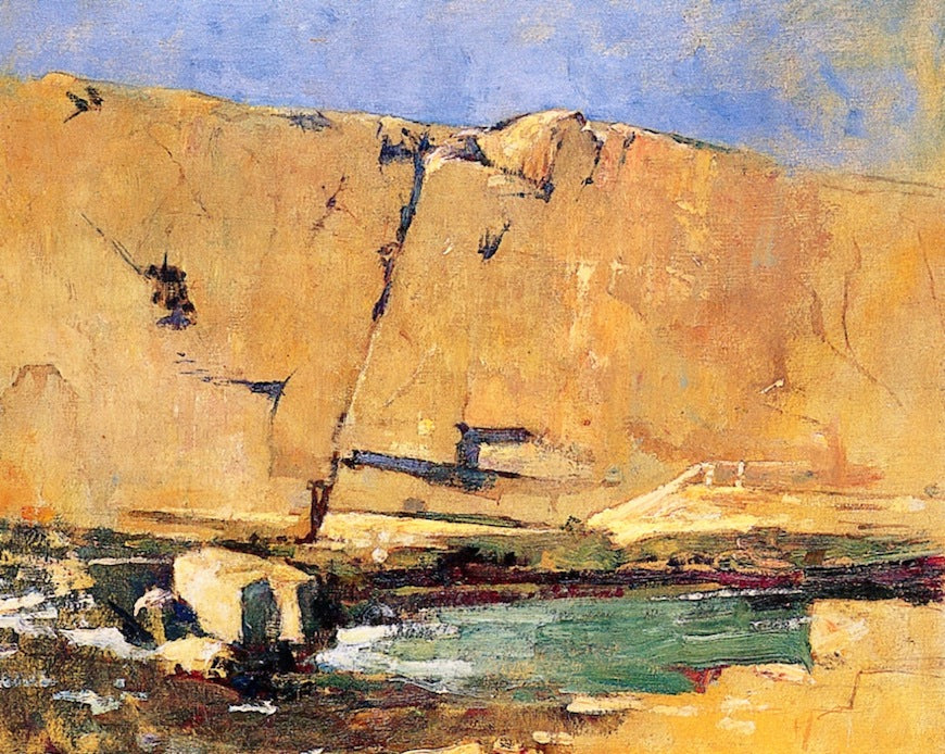 Quarry Wall, vintage artwork by Emil (Soren Emil) Carlsen, 12x8" (A4) Poster
