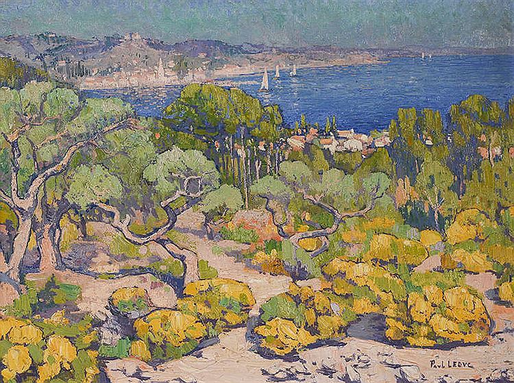 Lake Berre, vintage artwork by Paul LeDuc, 12x8" (A4) Poster