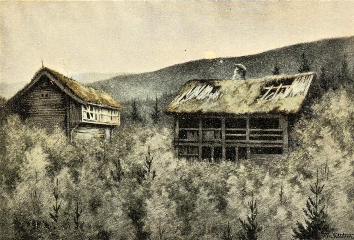 Old House by Theodor Severin Kittelsen,A3(16x12")Poster