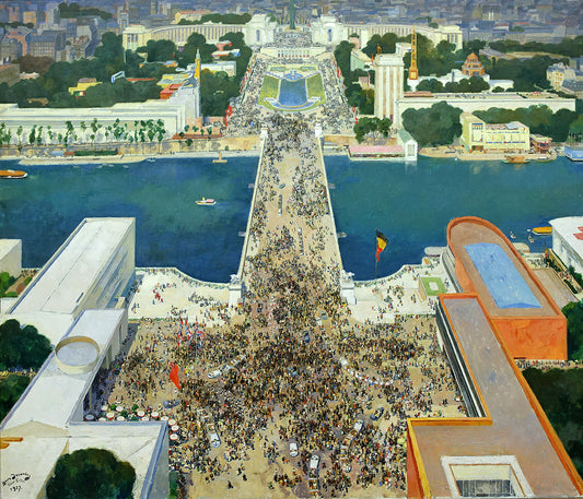 Exposition de 1937, Vue de la Tour Eiffel by Andre Devambez,A3(16x12")Poster