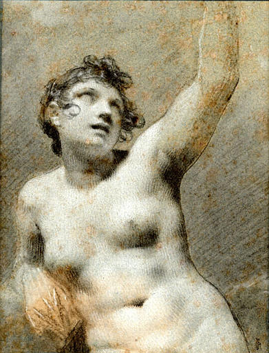 Study:  Naked Female, vintage artwork by Pierre-Paul Prud'hon, 12x8" (A4) Poster