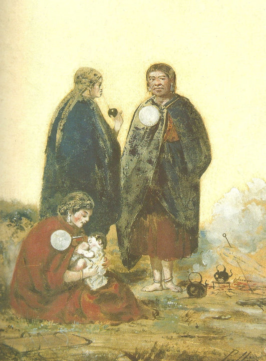 Indians of the Land of Fire, vintage artwork by Jean Leon Pallière, 12x8" (A4) Poster