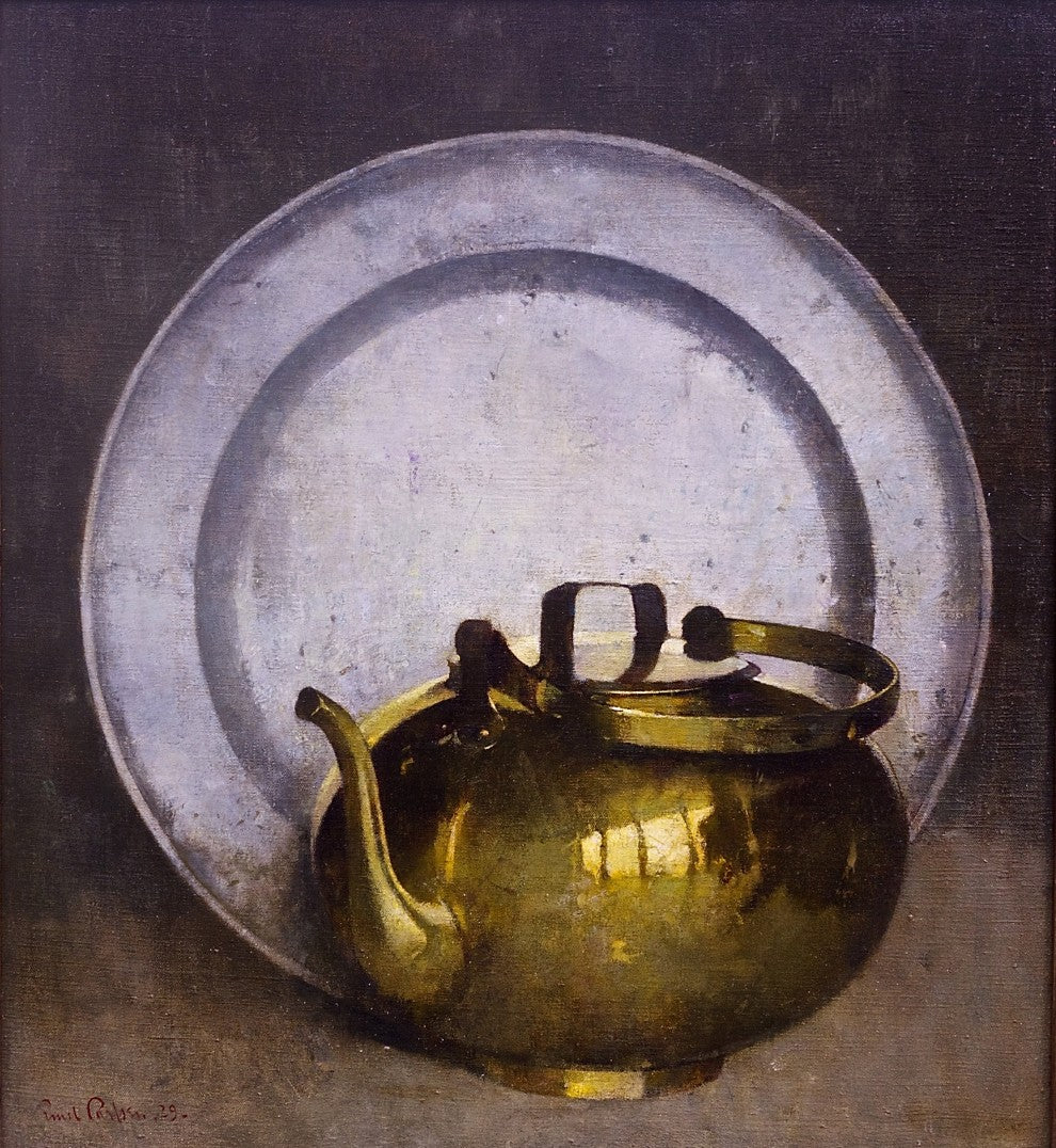 Pewter and Brass, vintage artwork by Emil (Soren Emil) Carlsen, 12x8" (A4) Poster