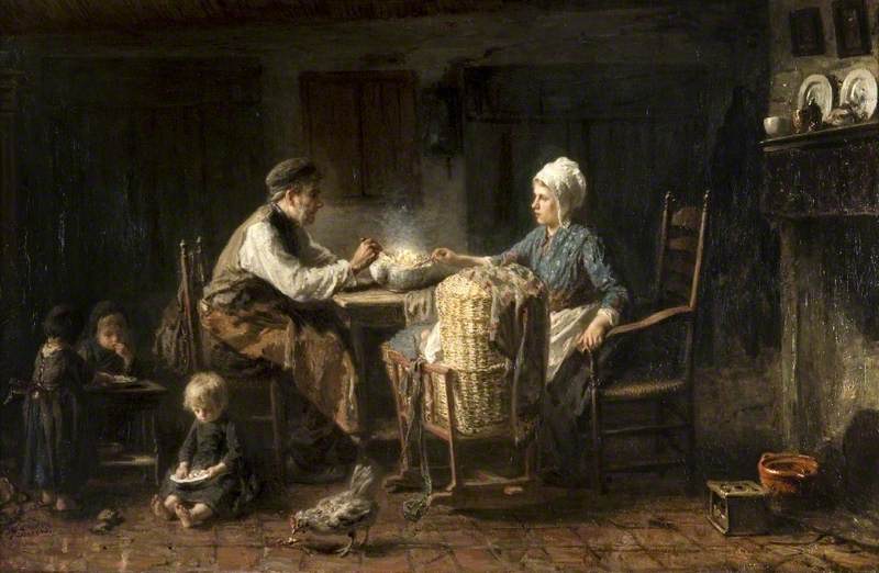 The Frugal Meal, vintage artwork by Jozef Israëls, 12x8" (A4) Poster