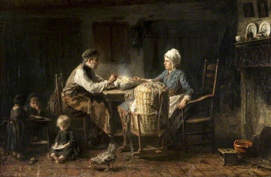 The Frugal Meal, vintage artwork by Jozef Israëls, 12x8" (A4) Poster