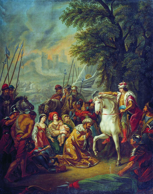 The Seizure of Kazan by  Ivan the Terrible, vintage artwork by Gigory Ugryumov, 12x8" (A4) Poster