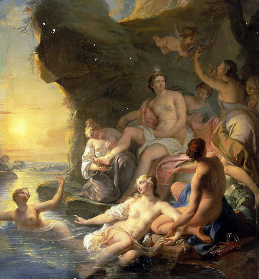Diana's Bathing, vintage artwork by Noël-Nicolas Coypel III, 12x8" (A4) Poster
