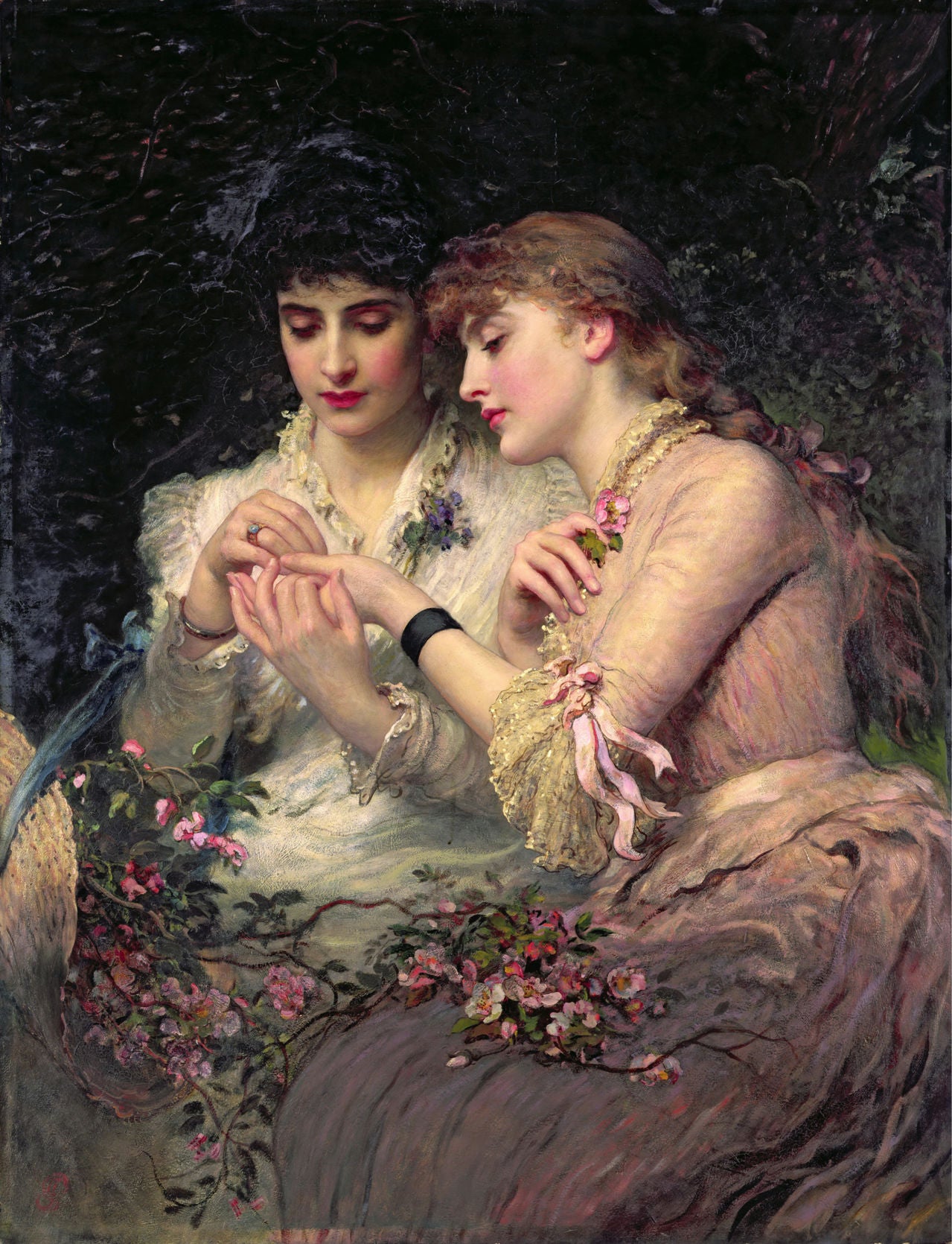 A Thorn Amidst Roses, vintage artwork by James Sant, R.A., A3 (16x12") Poster Print