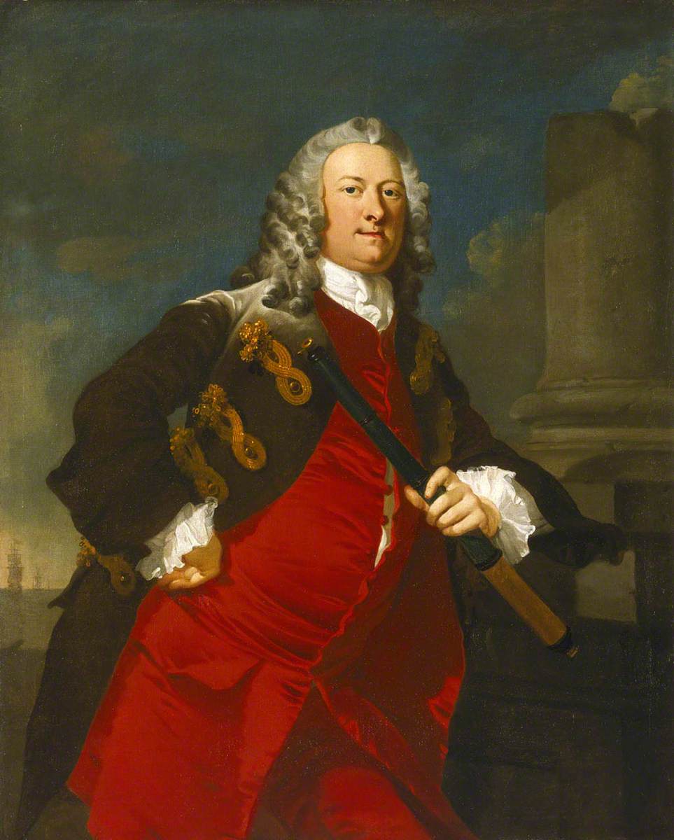 Commodore Thomas Smith (1707–1762), vintage artwork by Richard Wilson, R. A., 12x8" (A4) Poster