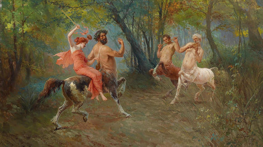 Festival of the Centaurs, vintage artwork by Edouardo Ettore Forti, 12x8" (A4) Poster