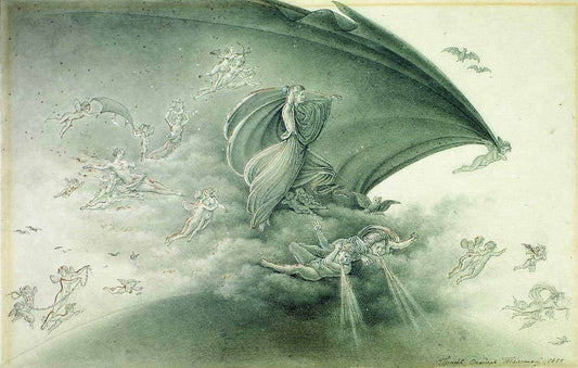 Allegro Night, vintage artwork by Fedor Tolstoy, 12x8" (A4) Poster