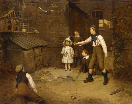 Training the Pigeons, vintage artwork by Harry Brooker, 12x8" (A4) Poster