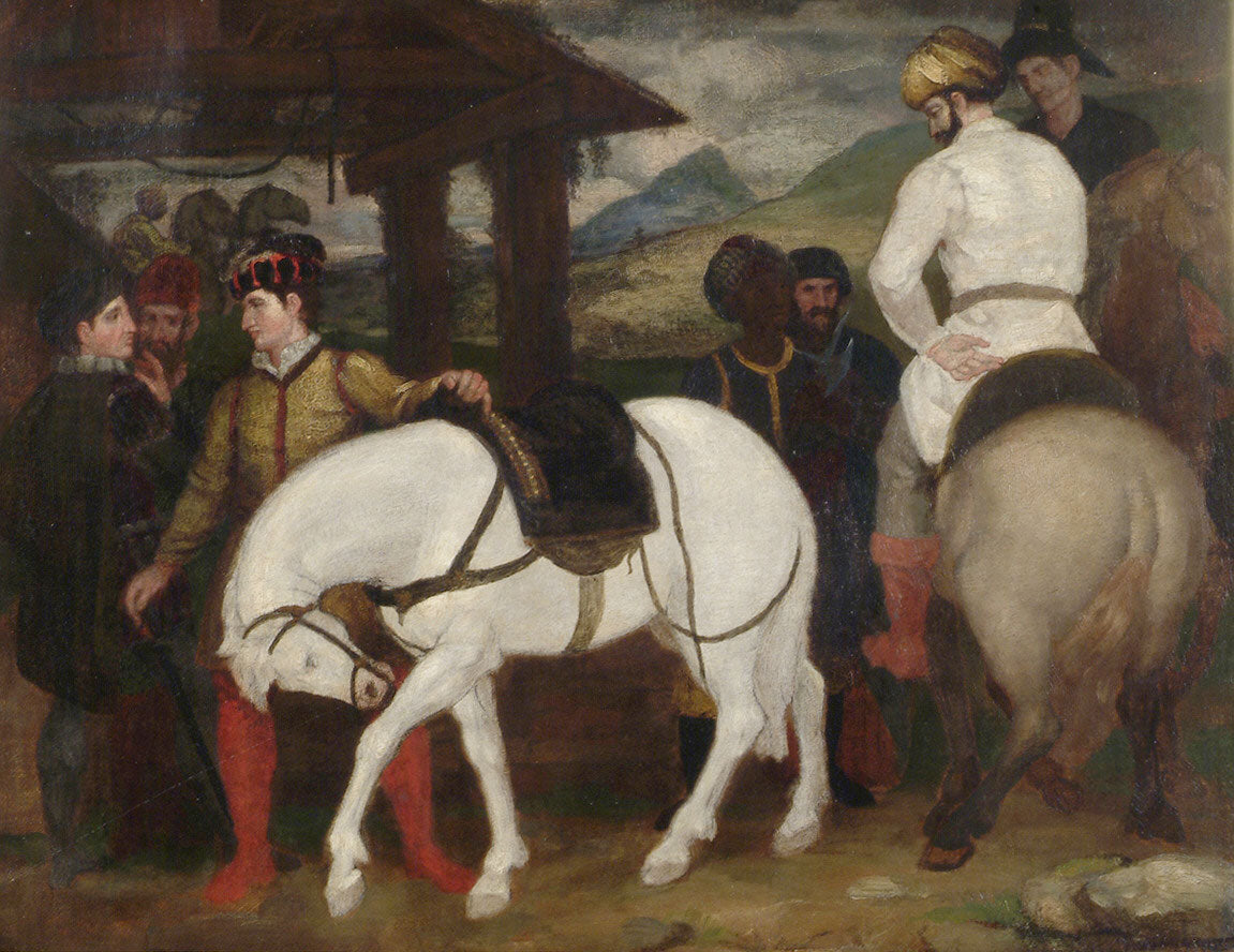 Adoration of the Magi, after Titian, vintage artwork by Washington Allston, 12x8" (A4) Poster