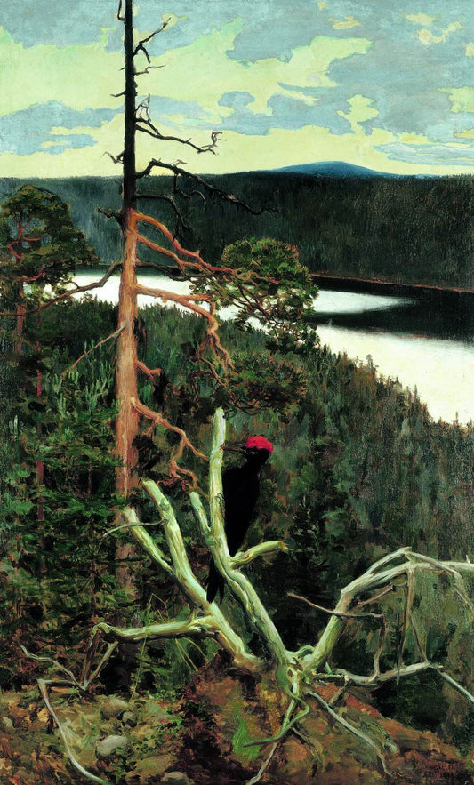 The Great Black Woodpecker by Akseli Gallen-Kallela,A3(16x12")Poster