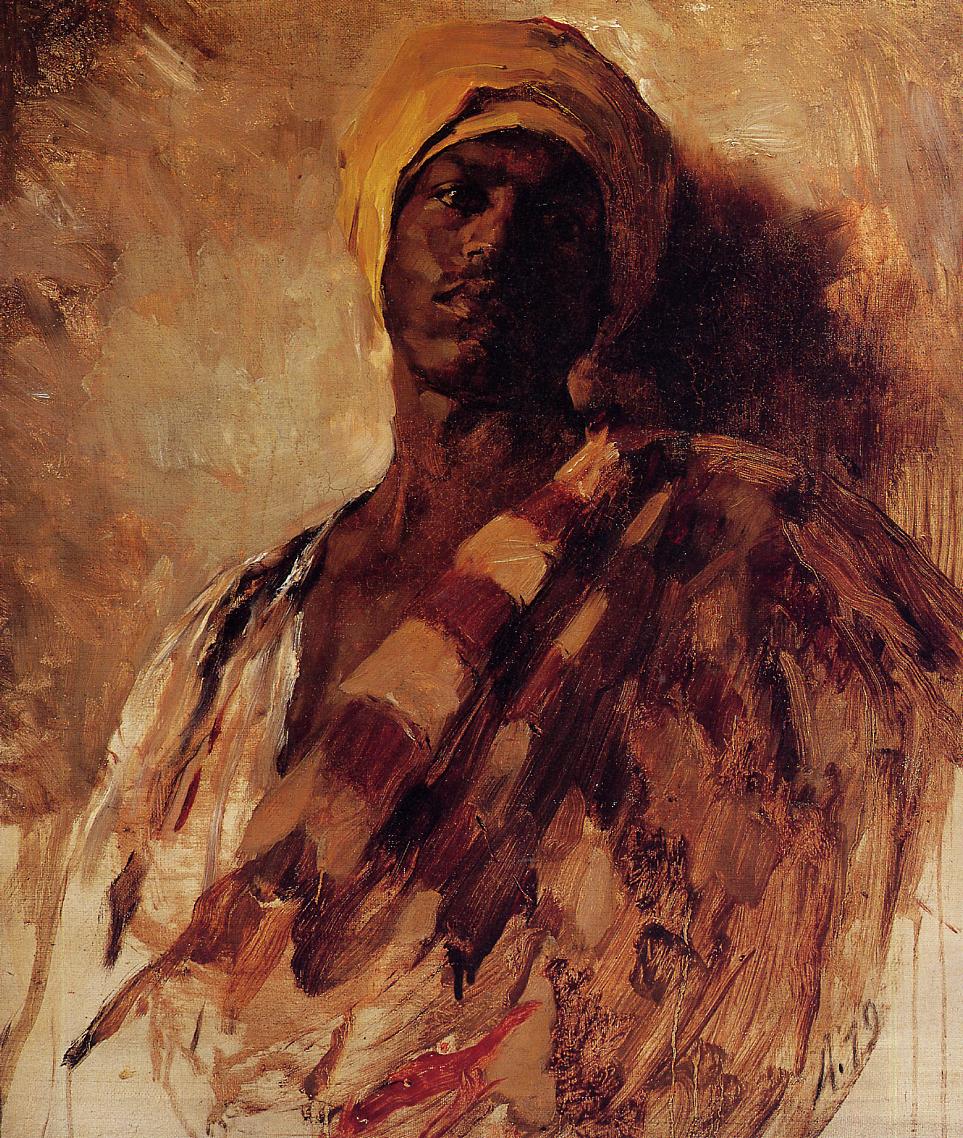 Guard of the Harem (study), vintage artwork by Frank Duveneck, 12x8" (A4) Poster