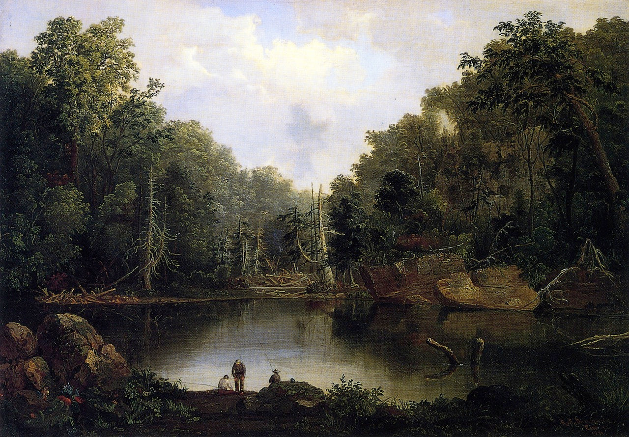 Blue Hole, Flood Waters, LIttle Miami River, vintage artwork by Robert Seldon Duncanson, A3 (16x12") Poster Print