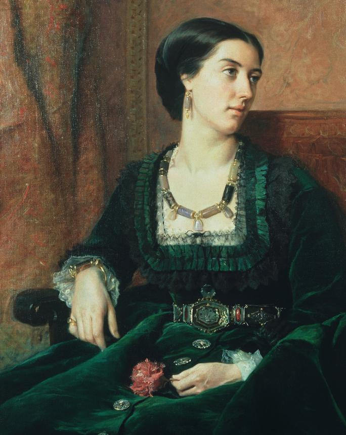 Lady Layard, vintage artwork by Vicente Palmaroli y Gonzalez, 12x8" (A4) Poster