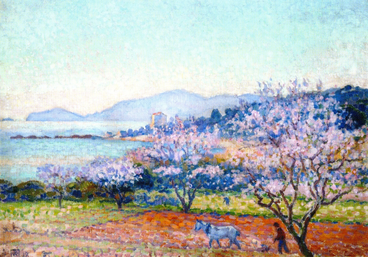 Almond Tree in Blossom by Theo van Rysselberghe,A3(16x12")Poster