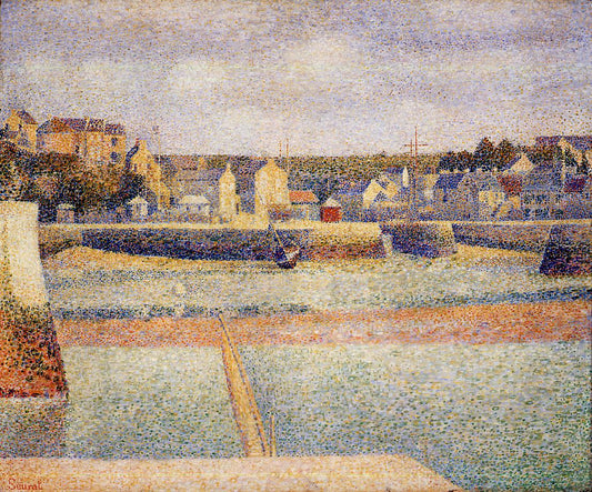 Port-en-Bessin, The Outer Harbor, Low Tide, vintage artwork by Georges Seurat, 12x8" (A4) Poster