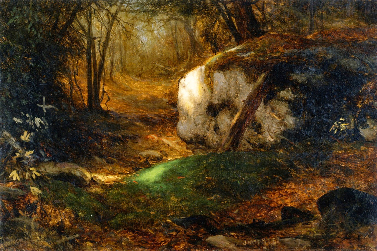 Mossy Bank, vintage artwork by Jervis McEntee, 12x8" (A4) Poster