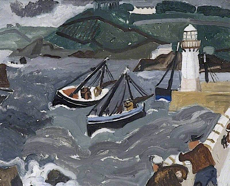 Harbor in Hills by Christopher Wood,16x12(A3) Poster