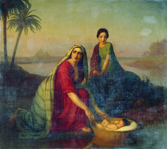 Moses and His Mother, vintage artwork by Alexei Tyranov, A3 (16x12") Poster Print