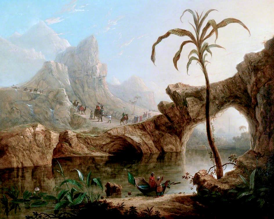 Scene in the Himalayas, vintage artwork by William Daniell, 12x8" (A4) Poster