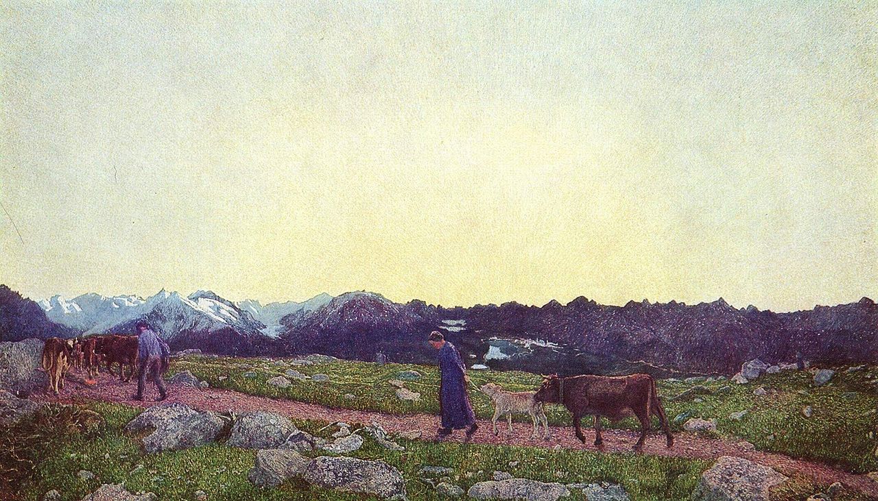 La Natura, vintage artwork by Giovanni Segantini, 12x8" (A4) Poster