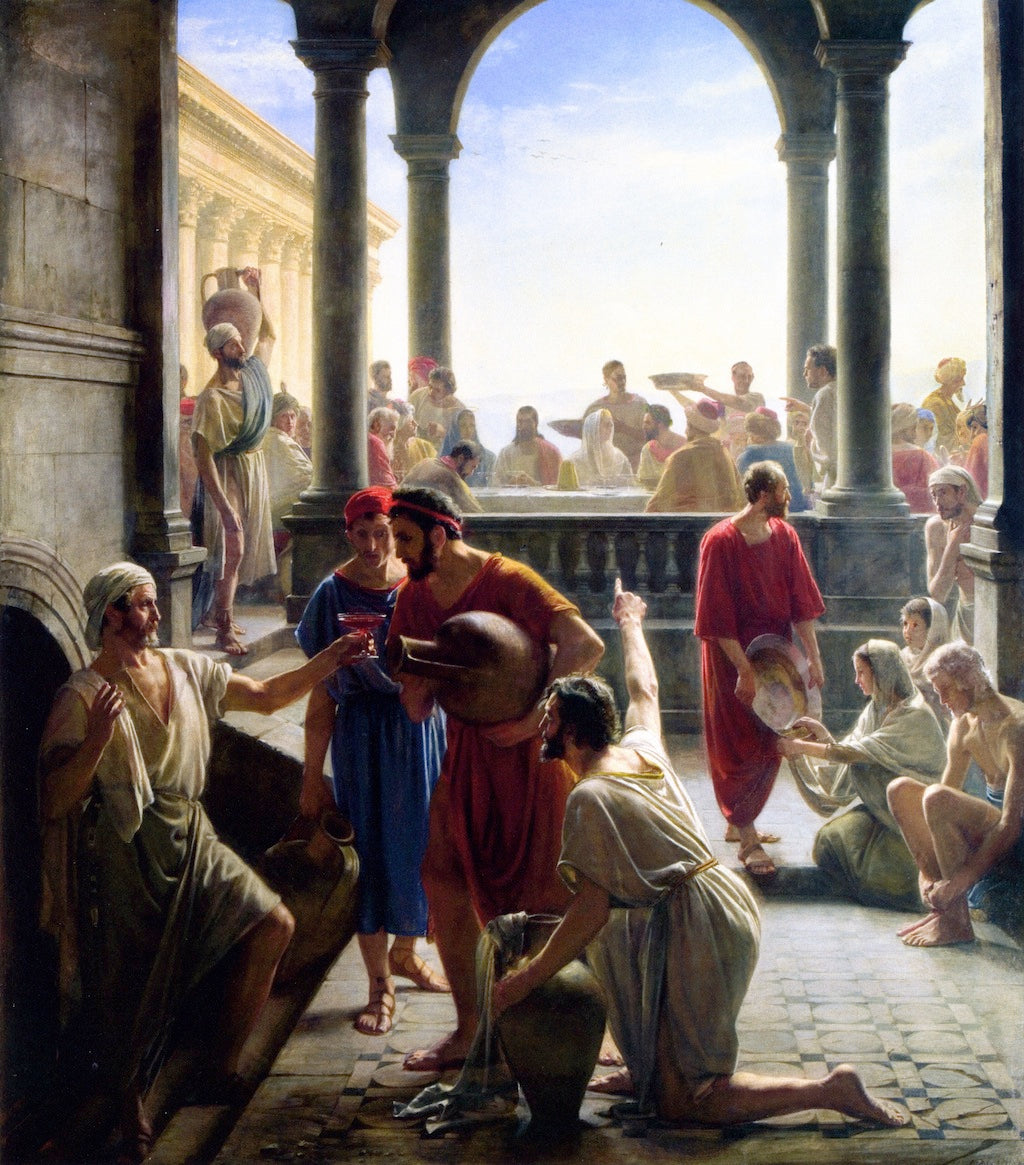 The Wedding at Cana, vintage artwork by Carl Heinrich Bloch, 12x8" (A4) Poster
