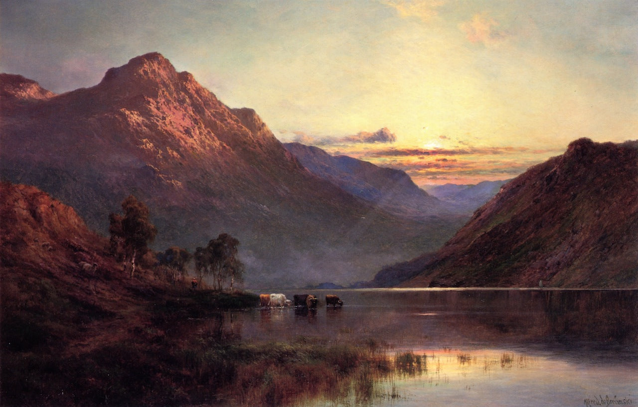Ben Cruachan, Loch Awe, vintage artwork by Alfred de Breanski, Sr., 12x8" (A4) Poster