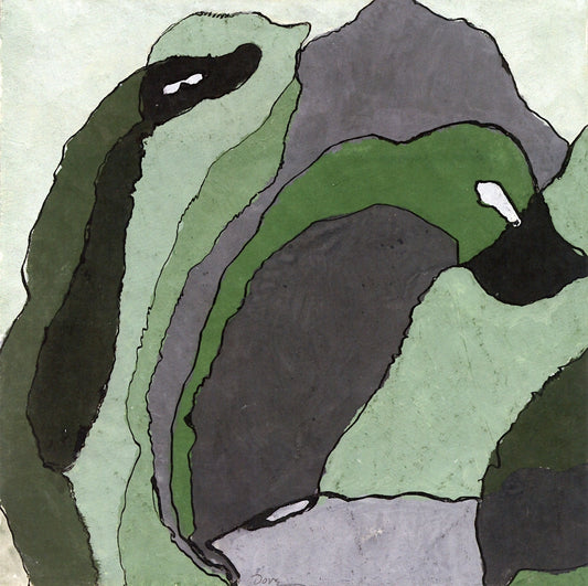 Composition in Green and Gray, vintage artwork by Arthur Dove, 12x8" (A4) Poster