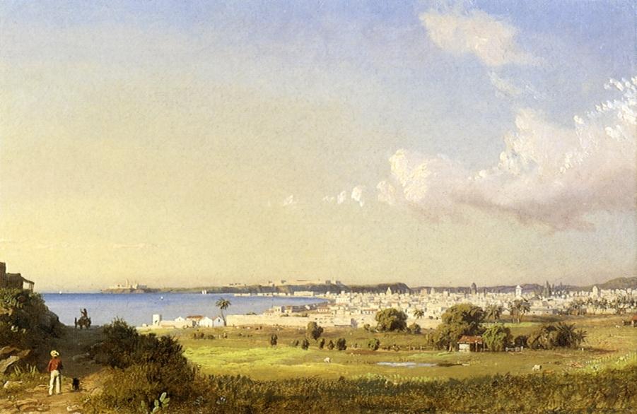 Havana Bay, Morro Castle, vintage artwork by Charles De Wolf Brownell, A3 (16x12") Poster Print