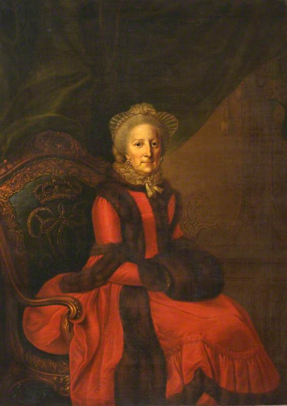 Princess Philippine Charlotte of Prussia, Duchess of Brunswick-Wolfenbüttel, vintage artwork by Johann Georg Ziesenis der Jüngere, 12x8