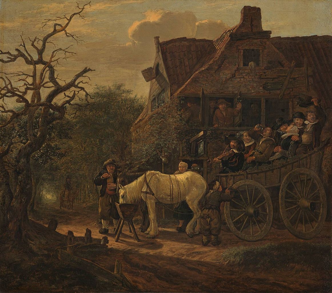 The Halting Place, vintage artwork by Govert Dircksz. Camphuysen, 12x8" (A4) Poster