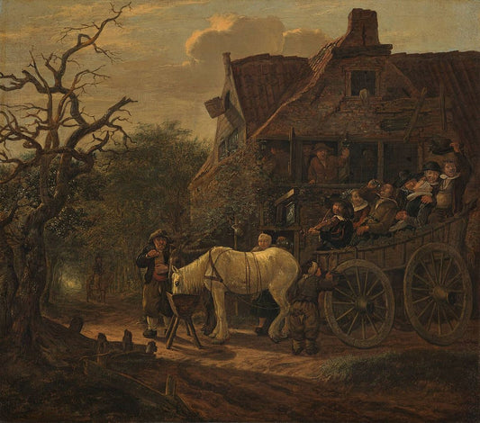 The Halting Place, vintage artwork by Govert Dircksz. Camphuysen, 12x8" (A4) Poster