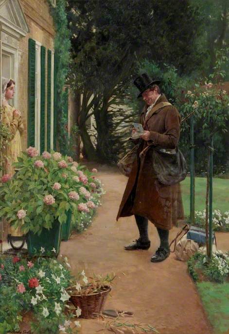 The Village Postman, vintage artwork by Walter Dendy Sadler, 12x8" (A4) Poster