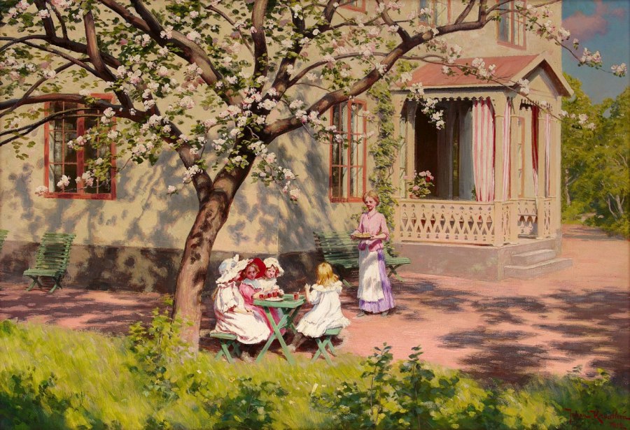 Children's Party in the Garden by Johan Krouthen,A3(16x12")Poster