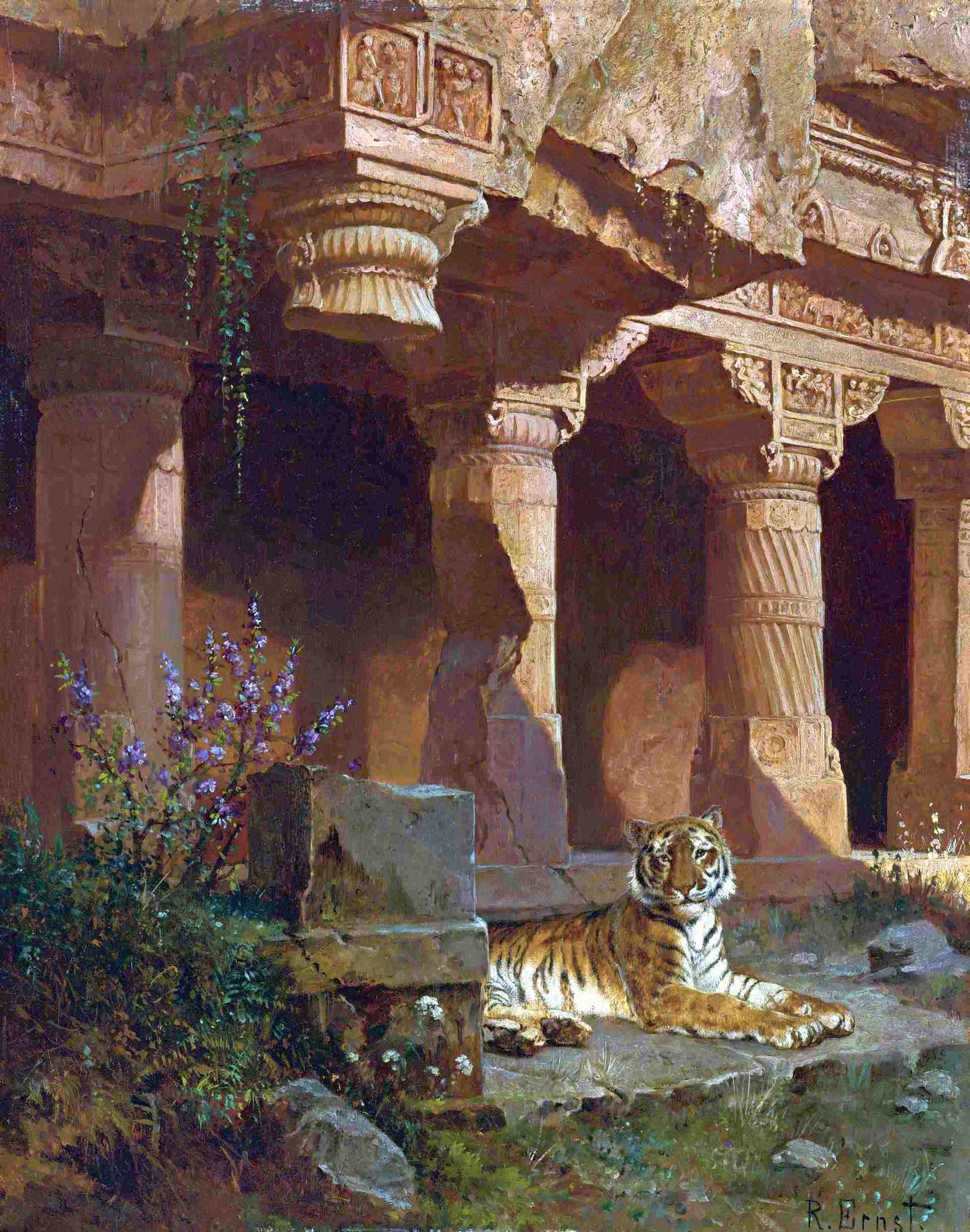 Tiger at Rest by Rudolf Ernst,A3(16x12")Poster