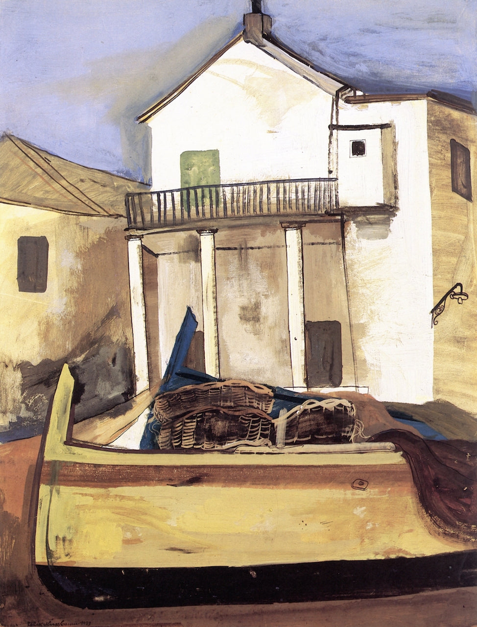 Fisherman's House, vintage artwork by Felix Nussbaum, 12x8" (A4) Poster