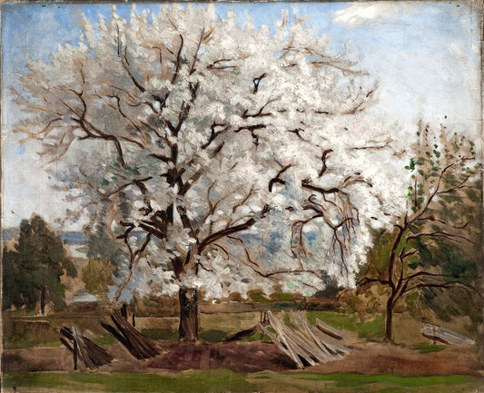 Apple Tree in Blossom, vintage artwork by Carl Fredrik Hill, 12x8" (A4) Poster