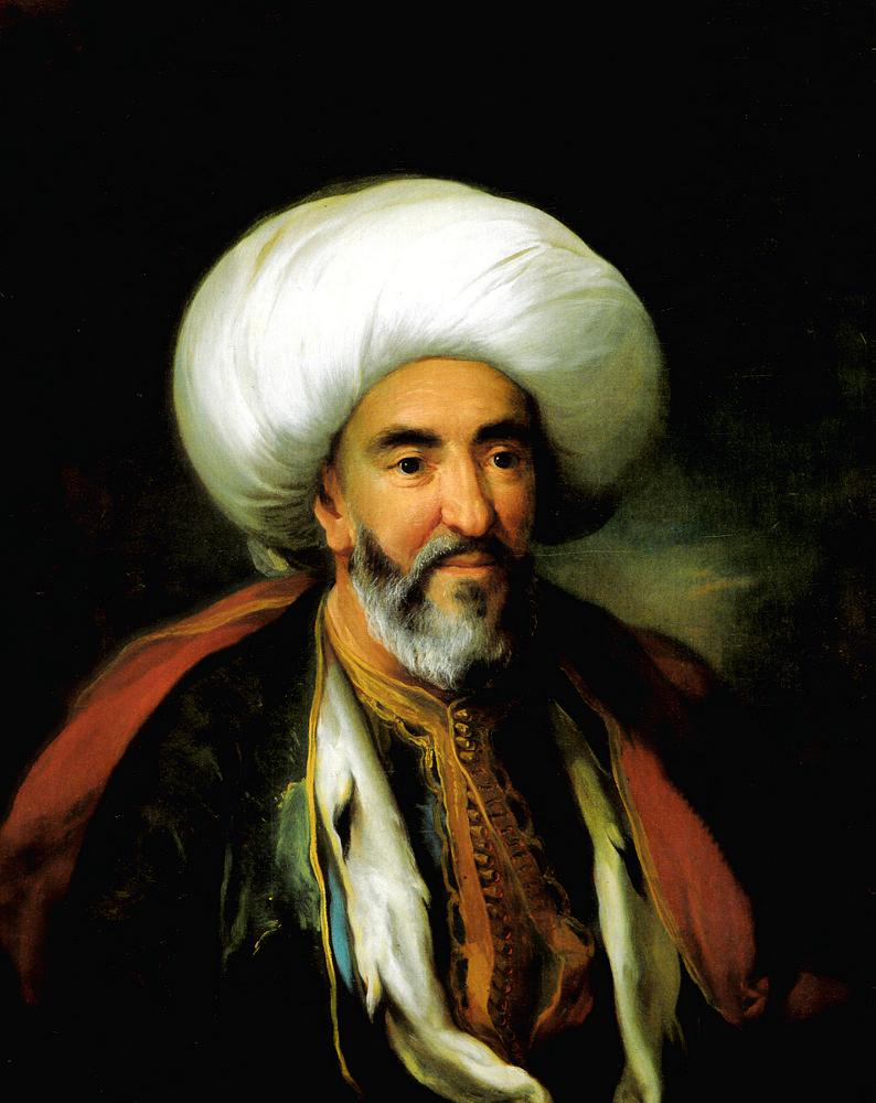 The First Envoy from Tripoli Who Came to Copenhagen in 1757, vintage artwork by Carl Gustaf Pilo, 12x8" (A4) Poster