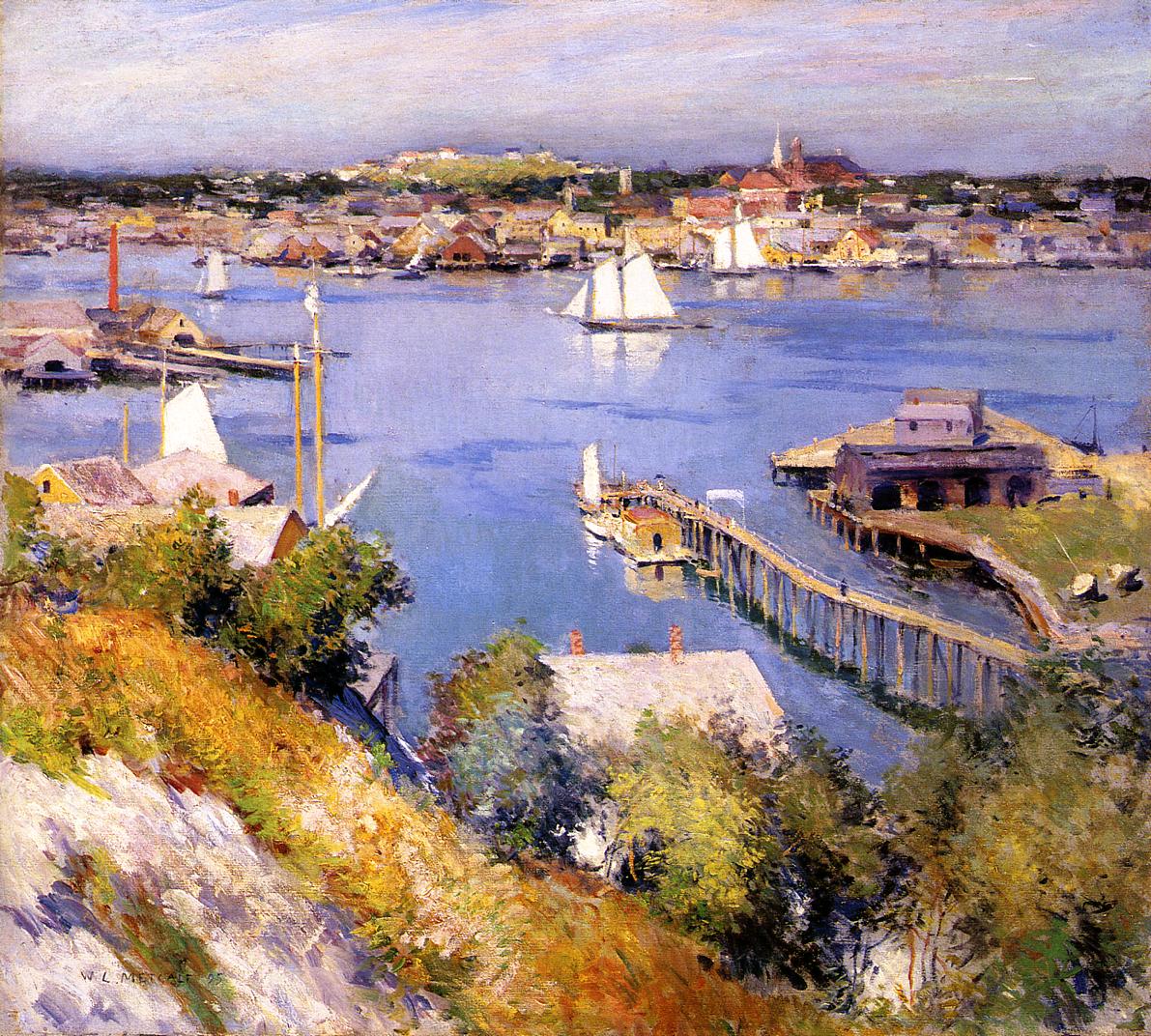 Gloucester Harbor by Willard Leroy Metcalf,A3(16x12")Poster