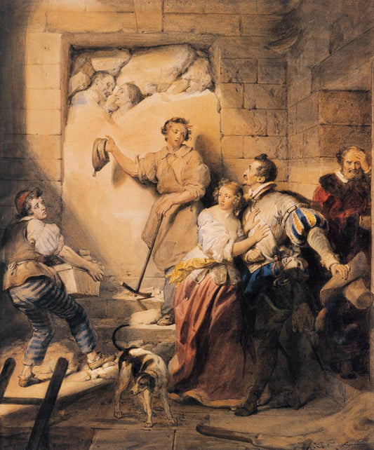 The Immured, vintage artwork by Alexandre-Evariste Fragonard, 12x8" (A4) Poster