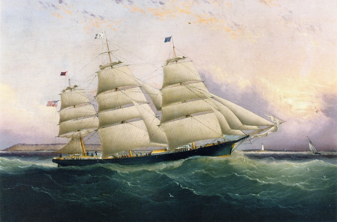 The Clipper Ship 'Sunrise', vintage artwork by James E. Buttersworth, A3 (16x12") Poster Print