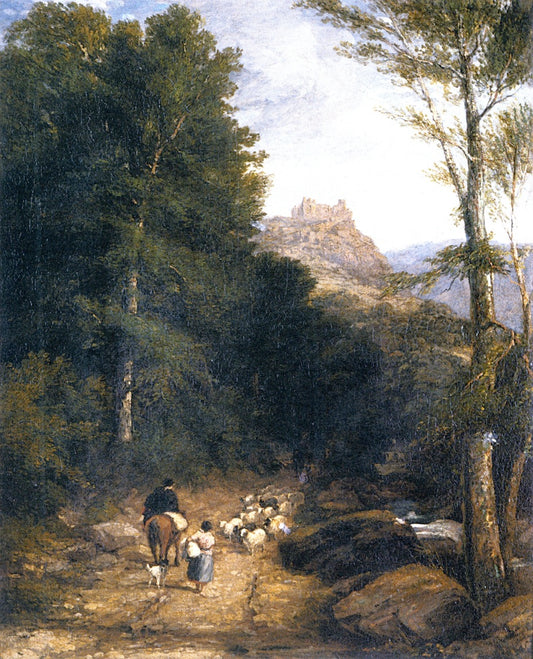 Carreg Cennan Castle, vintage artwork by David Cox, 12x8" (A4) Poster
