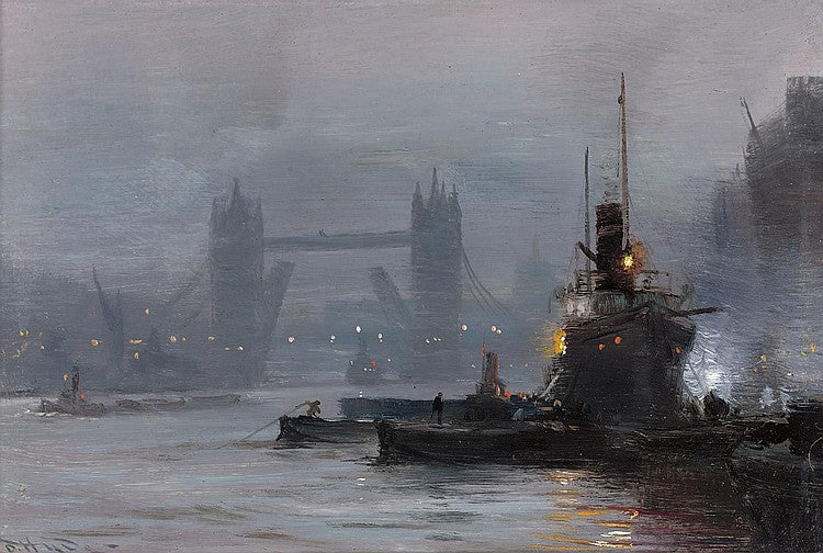 Tower Bridge at Dusk by George Hyde Pownall,16x12(A3) Poster