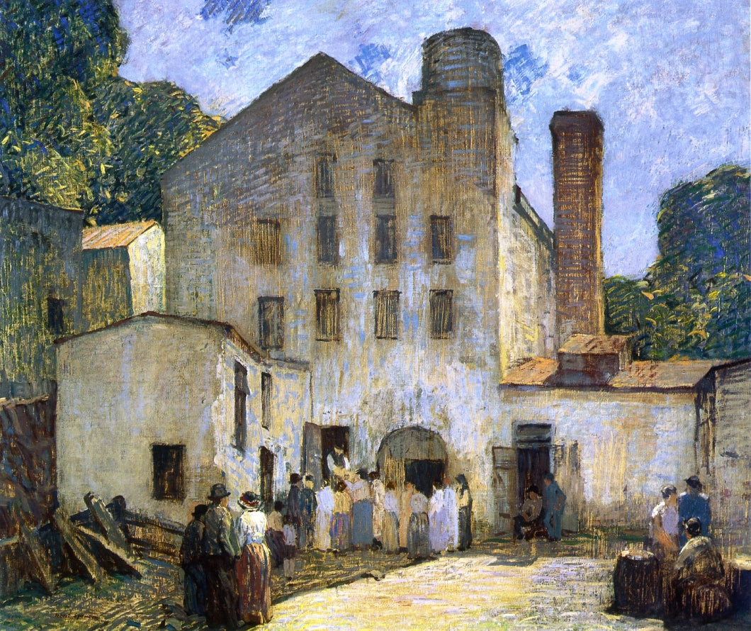 The Silk Mill, vintage artwork by Robert Spencer, 12x8" (A4) Poster