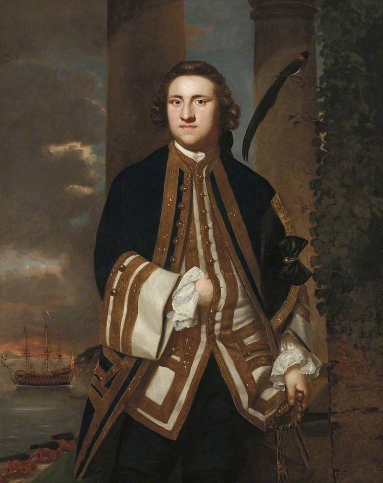 Captain Honourable George Edgcumbe (1720-1795), vintage artwork by Sir Joshua Reynolds, 12x8" (A4) Poster