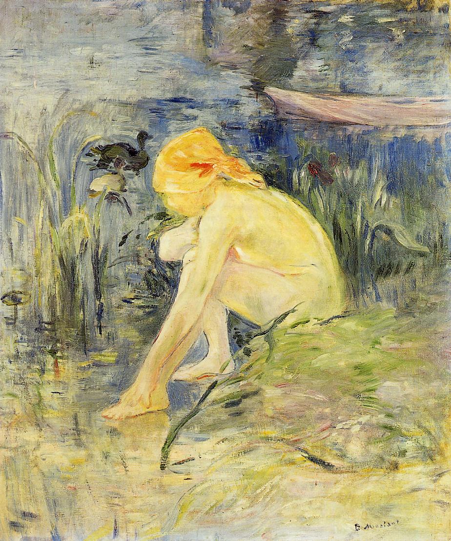 Bather, vintage artwork by Berthe Morisot, 12x8" (A4) Poster