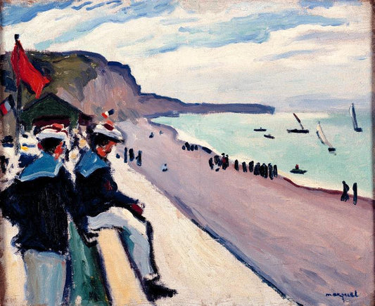 The Beach at Fecamp, vintage artwork by Albert Marquet, 12x8" (A4) Poster